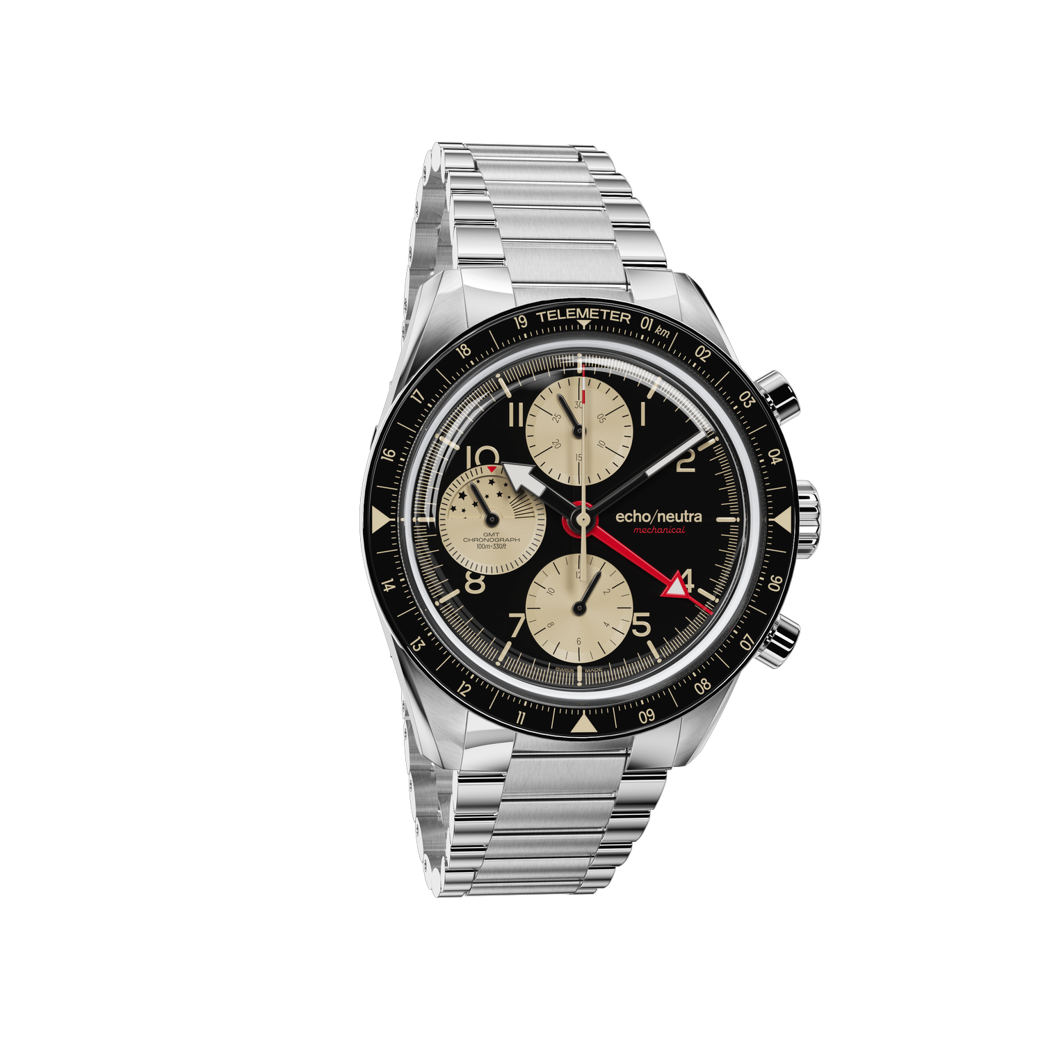 1956 | Chronograph GMT Schwarz & Beige
